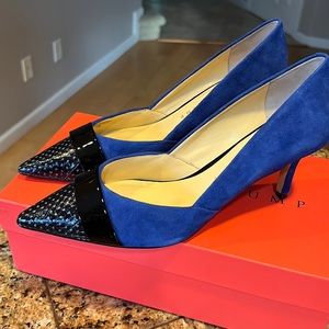 Brand New in Box Ivanka Trump Dress Heels Pointed Toe Pumps 8M Blue Suede